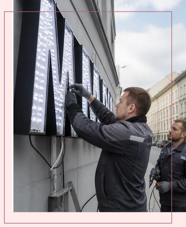 Изготовление и монтаж светодиодных LED вывесок в Кинешме