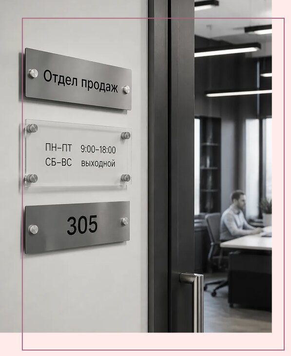 Офисные таблички на дверь в Кинешме по цене от 4952 р. | Аванза-Кнш